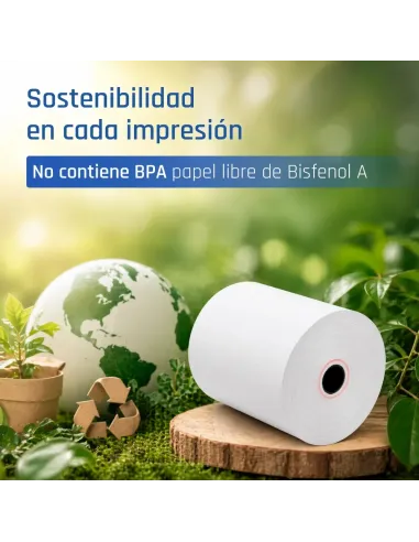 iggual Caja 50 rollos papel térmico sin BPA 80x80