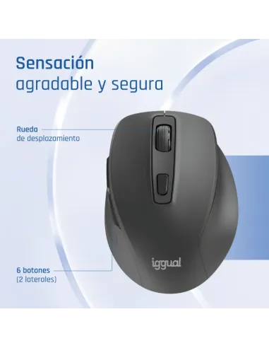 iggual Ratón inalámbrico ERGO-SILENT-6D 1600DPI