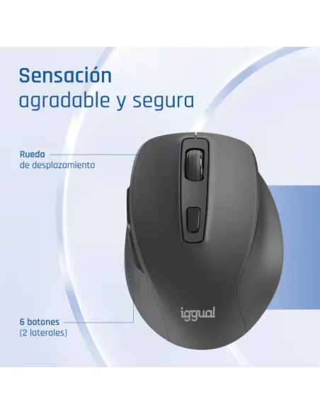 iggual Ratón inalámbrico ERGO-SILENT-6D 1600DPI