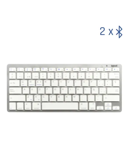 iggual Teclado Bluetooth Slim TKL-BT plata 2 canal