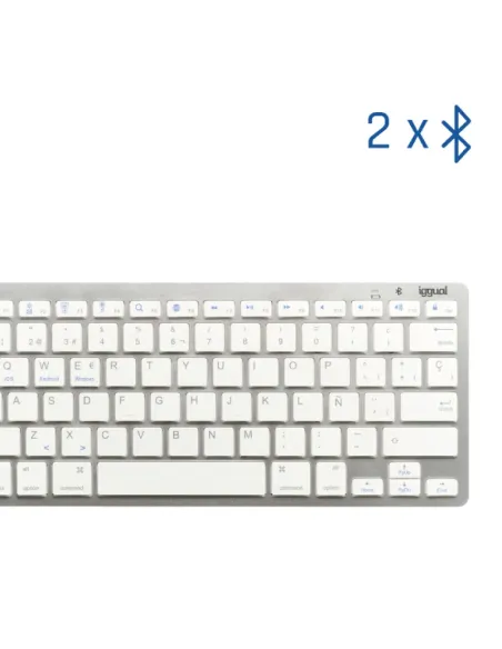 iggual Teclado Bluetooth Slim TKL-BT plata 2 canal