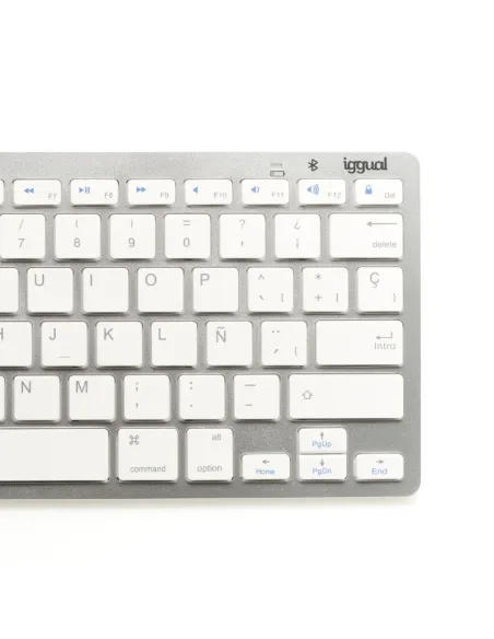 iggual Teclado Bluetooth Slim TKL-BT plata 2 canal