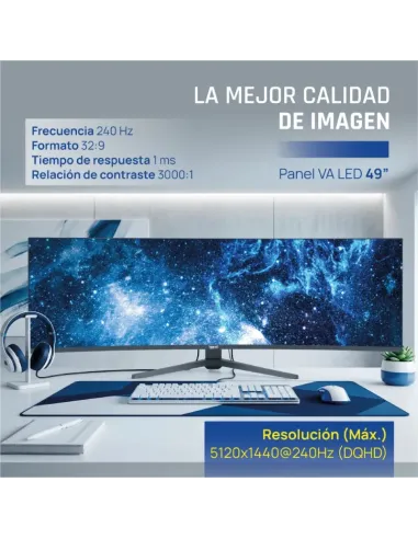 iggual Monitor 49" 5K DQHD 1ms 240Hz MM AA Curvo