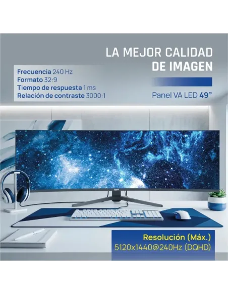 iggual Monitor 49" 5K DQHD 1ms 240Hz MM AA Curvo