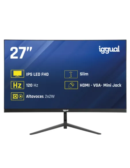 iggual Monitor 27" IPS 1ms FHD 120Hz VGA HDMI +Altavoces