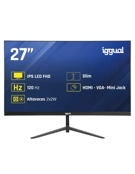 iggual Monitor 27" IPS 1ms FHD 120Hz VGA HDMI +Altavoces