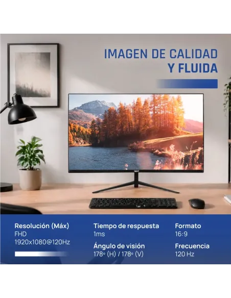 iggual Monitor 27" IPS 1ms FHD 120Hz VGA HDMI +Altavoces