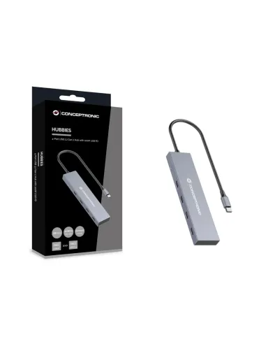 Conceptronic HUBBIES14G hub de interfaz USB 3.2 Gen 2 (3.1 Gen 2) Type-C 10000 Mbit s Gris