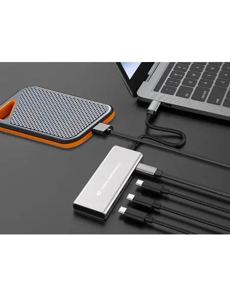 Conceptronic HUBBIES16G hub de interfaz USB 3.2 Gen 2 (3.1 Gen 2) Type-C 10000 Mbit s Gris