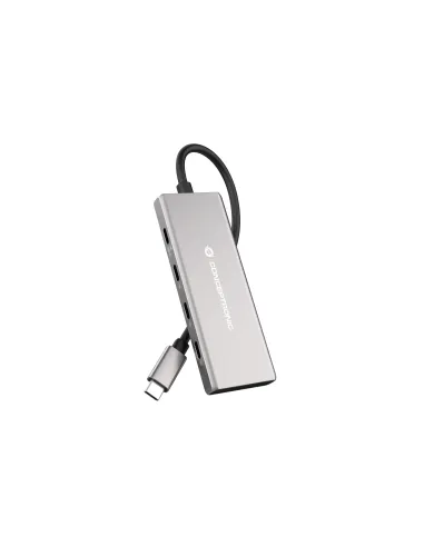 Conceptronic HUBBIES17G hub de interfaz USB 3.2 Gen 2 (3.1 Gen 2) Type-C 10000 Mbit s Gris