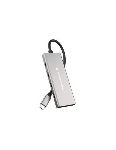 Conceptronic HUBBIES17G hub de interfaz USB 3.2 Gen 2 (3.1 Gen 2) Type-C 10000 Mbit s Gris