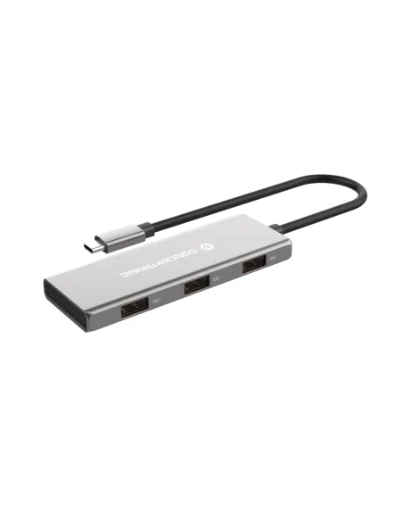 Conceptronic HUBBIES17G hub de interfaz USB 3.2 Gen 2 (3.1 Gen 2) Type-C 10000 Mbit s Gris