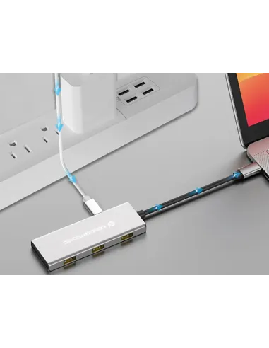 Conceptronic HUBBIES17G hub de interfaz USB 3.2 Gen 2 (3.1 Gen 2) Type-C 10000 Mbit s Gris