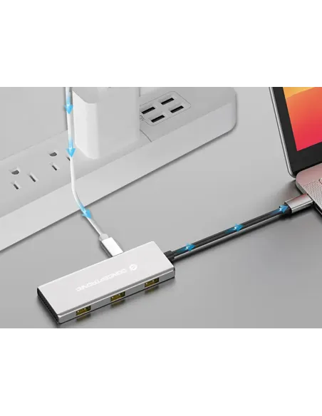 Conceptronic HUBBIES17G hub de interfaz USB 3.2 Gen 2 (3.1 Gen 2) Type-C 10000 Mbit s Gris