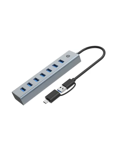 Conceptronic HUBBIES21G hub de interfaz USB 3.2 Gen 1 (3.1 Gen 1) Type-A 5000 Mbit s Gris