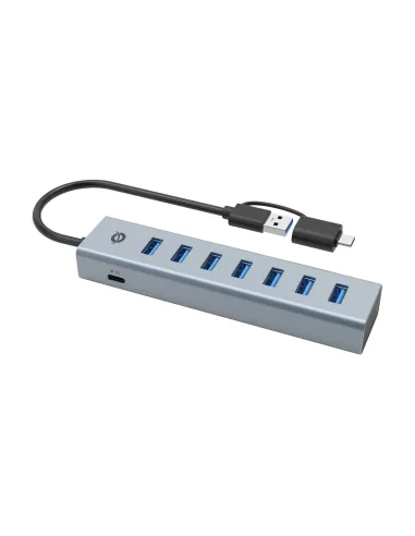 Conceptronic HUBBIES21G hub de interfaz USB 3.2 Gen 1 (3.1 Gen 1) Type-A 5000 Mbit s Gris