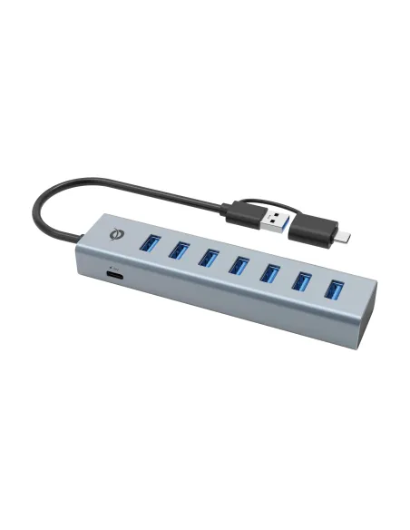 Conceptronic HUBBIES21G hub de interfaz USB 3.2 Gen 1 (3.1 Gen 1) Type-A 5000 Mbit s Gris