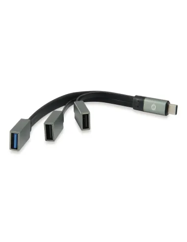 Conceptronic HUBBIES01G hub de interfaz USB 3.2 Gen 2 (3.1 Gen 2) Type-C 5000 Mbit s Gris