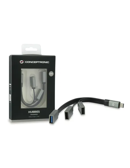 Conceptronic HUBBIES01G hub de interfaz USB 3.2 Gen 2 (3.1 Gen 2) Type-C 5000 Mbit s Gris