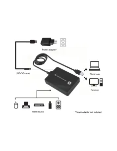 Conceptronic HUBBIES11B base para portátil y replicador de puertos USB 3.2 Gen 1 (3.1 Gen 1) Type-A Negro 2