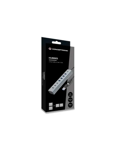 Conceptronic HUBBIES20G hub de interfaz USB 3.2 Gen 1 (3.1 Gen 1) Type-C 5000 Mbit s Gris