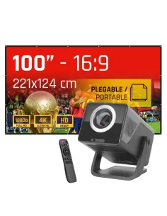 iggual Pack proyector 4K + Lona proyección 100"