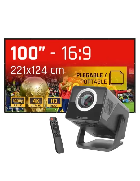 iggual Pack proyector 4K + Lona proyección 100"
