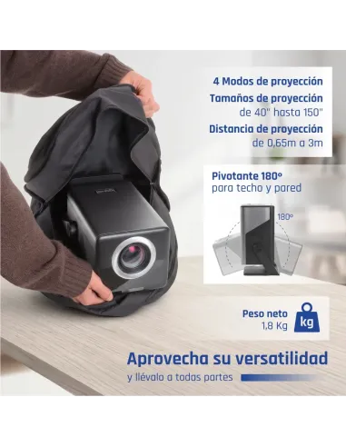 iggual Pack proyector 4K + Lona proyección 100"
