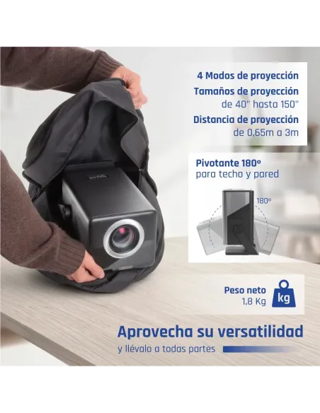iggual Pack proyector 4K + Lona proyección 100"