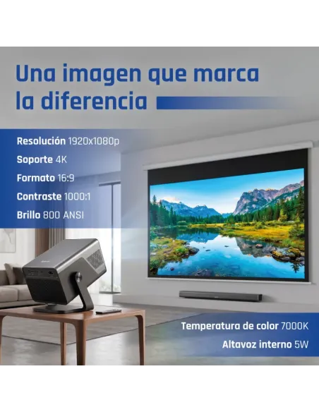 iggual Mini proyector MP1080p Pro 800ANSI Android