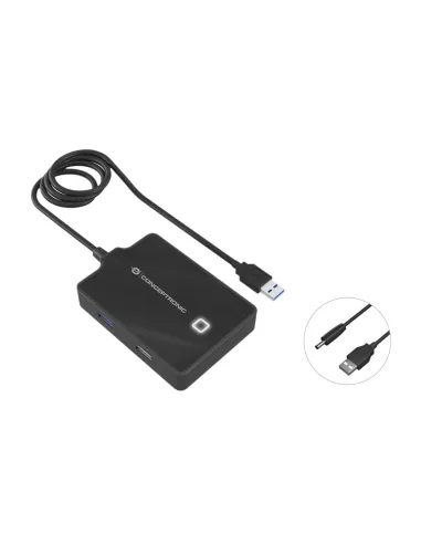 Conceptronic HUBBIES10B base para portátil y replicador de puertos USB 3.2 Gen 1 (3.1 Gen 1) Type-A Negro