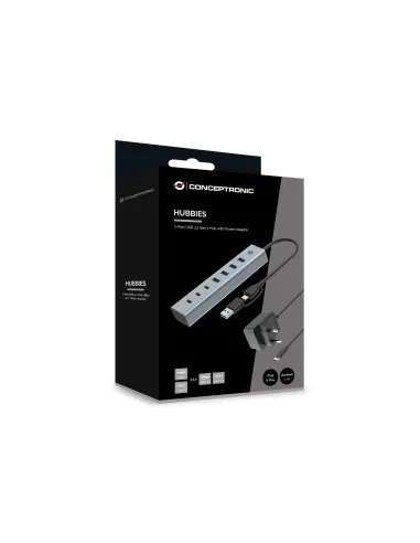 Conceptronic HUBBIES20GP hub de interfaz USB 3.2 Gen 1 (3.1 Gen 1) Type-C 5000 Mbit s Gris