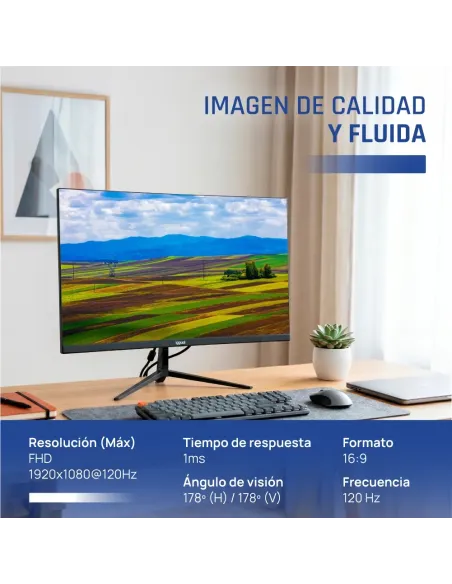 iggual Monitor 24" IPS 1ms FHD 120Hz VGA HDMI +Altavoces