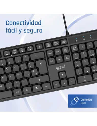 iggual Teclado USB estándar CK-SILENT-105T negro