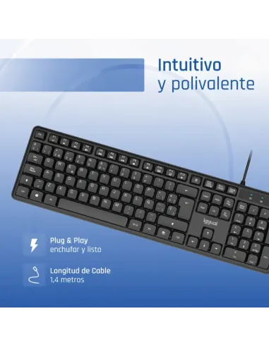 iggual Teclado USB estándar CK-SILENT-105T negro
