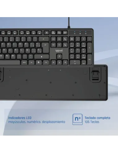iggual Teclado USB estándar CK-SILENT-105T negro