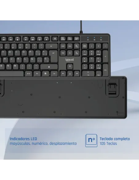 iggual Teclado USB estándar CK-SILENT-105T negro