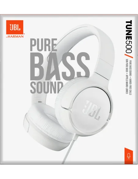 JBL Tune 500 Auriculares Alámbrico Diadema Llamadas Música Blanco