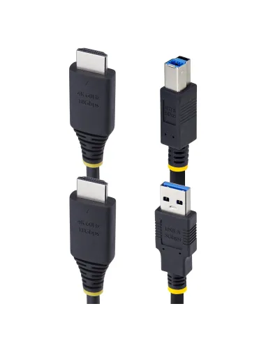 StarTech.com Cable KVM HDMI y USB 3.0 5Gbps de 3m - 4K 60Hz - Cable Combo HDMI 2.0 y USB para Switch Conmutador KVM
