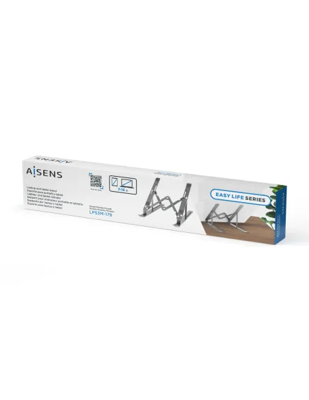 AISENS Soporte de Sobremesa Ajustable para Portatil   Tablet, Gris