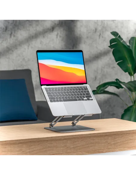 AISENS Soporte de Sobremesa XL 10-17 Ajustable para Portatil   Tablet, Plata