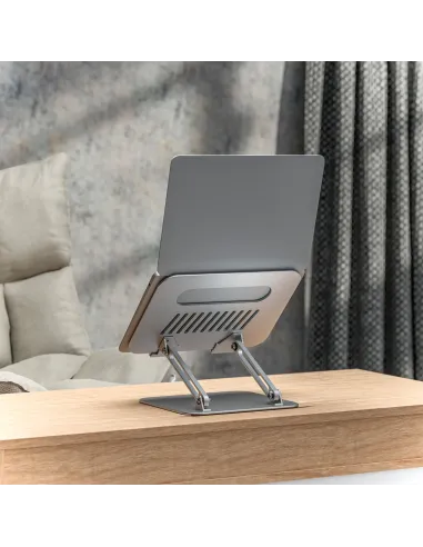AISENS Soporte de Sobremesa XL 10-17 Ajustable para Portatil   Tablet, Plata