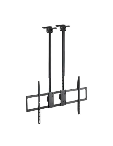 TooQ Soporte de Techo Extensible con doble mástil para Pantallas 60”-120", Negro