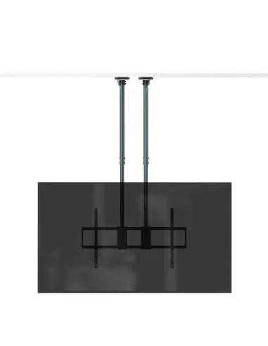 TooQ Soporte de Techo Extensible con doble mástil para Pantallas 60”-120", Negro