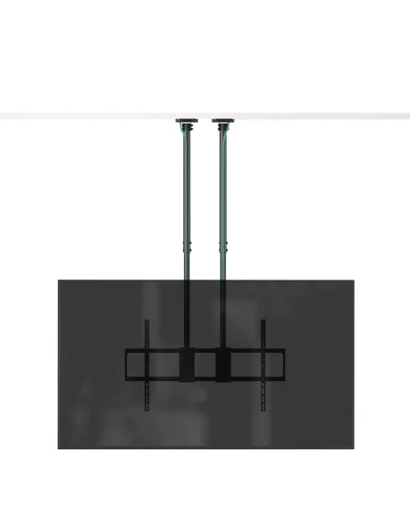 TooQ Soporte de Techo Extensible con doble mástil para Pantallas 60”-120", Negro
