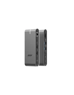 Acer HP.DSCAB.022 base para portátil y replicador de puertos Alámbrico USB 3.2 Gen 1 (3.1 Gen 1) Type-C Plata