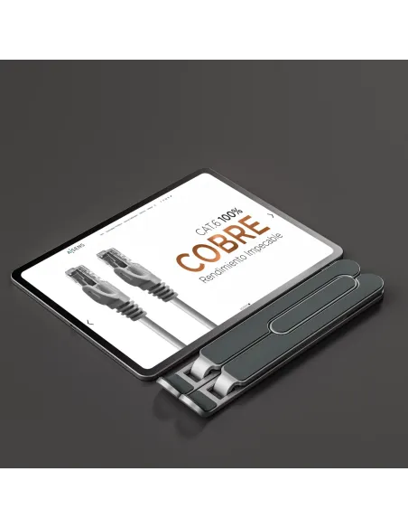 AISENS Soporte De Sobremesa Ajustable Para Portatil   Tablet, Plata