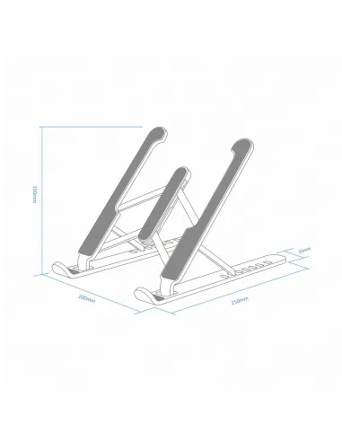 AISENS Soporte De Sobremesa Ajustable Para Portatil   Tablet, Plata