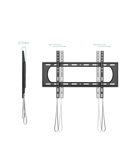 TooQ Soporte Fijo de pared para pantallas 37"- 80", Negro