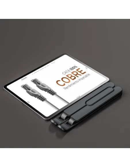 AISENS Soporte De Sobremesa Ajustable Para Portatil   Tablet, Gris Oscuro